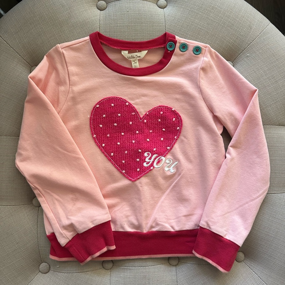 Matilda Jane Heart Sweatshirt size 8 ❤️ Valentine’s